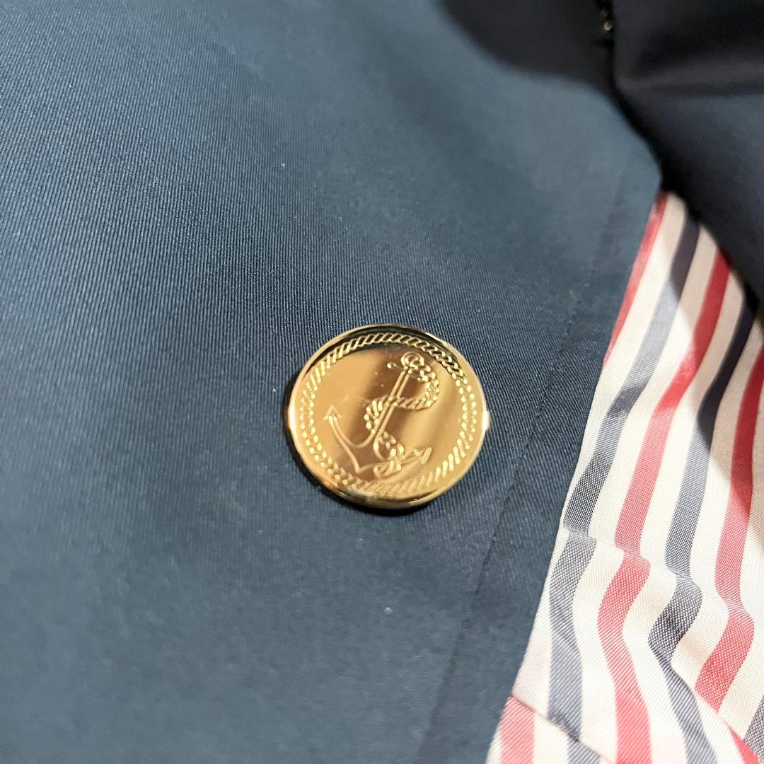 極美品　トムブラウン　バルカラーコート　ネイビー　金ボタン　タグ付き