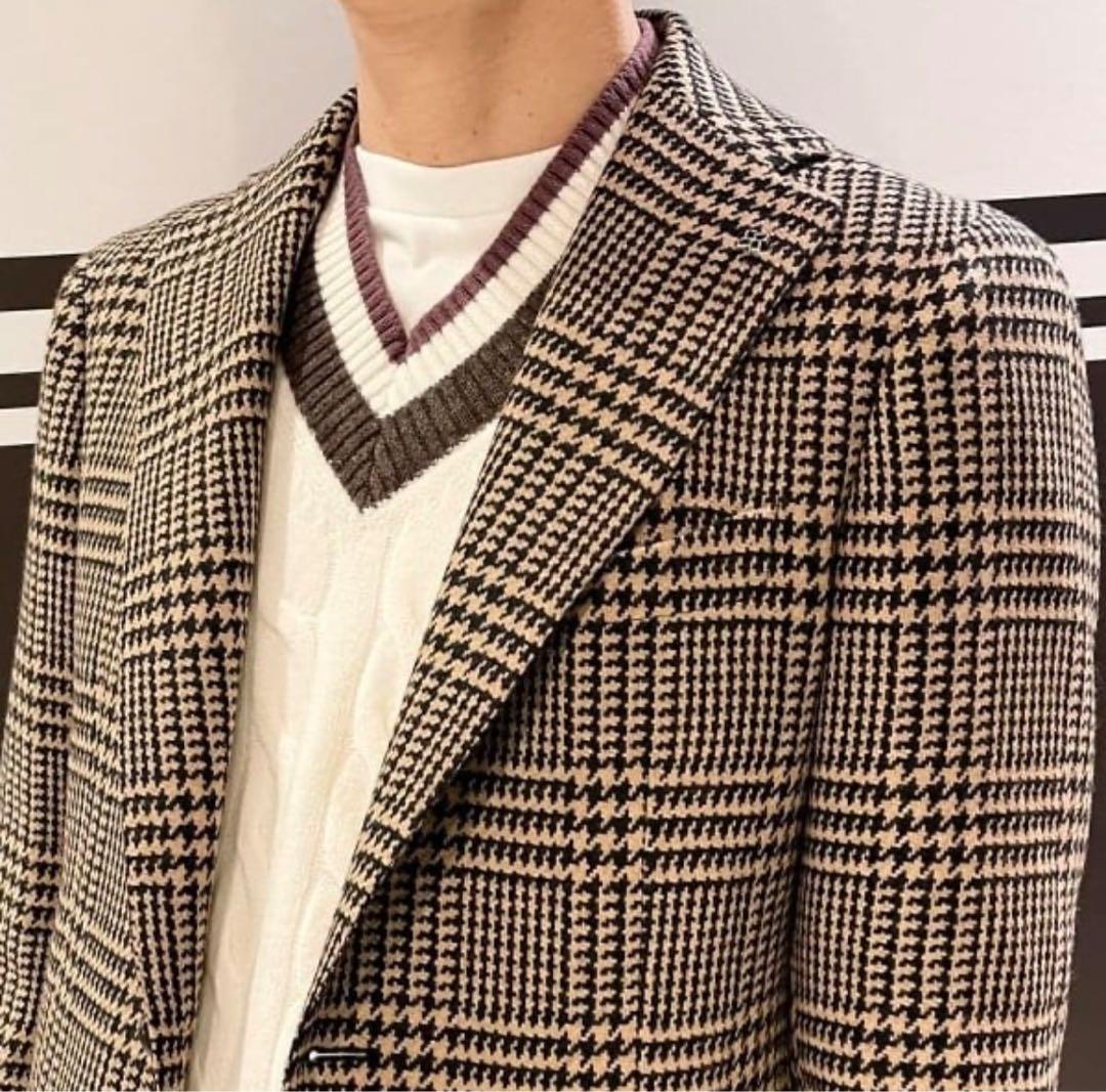 TAGLIATORE タリアトーレ グレンチェック ジャケット キャメル - メルカリ