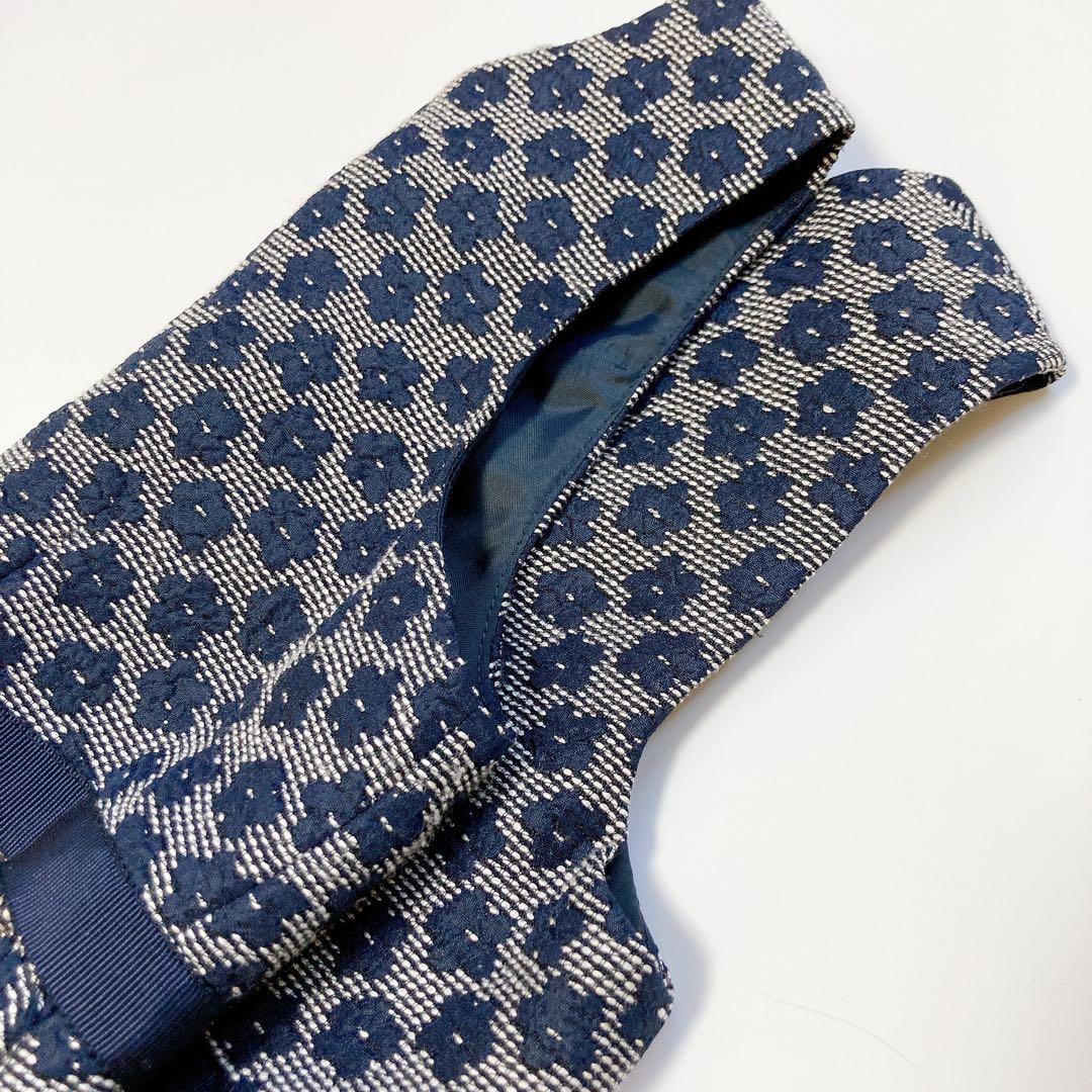 130size ネイビー×花柄 セレモニー 入学 卒園 発表会 フォーマル