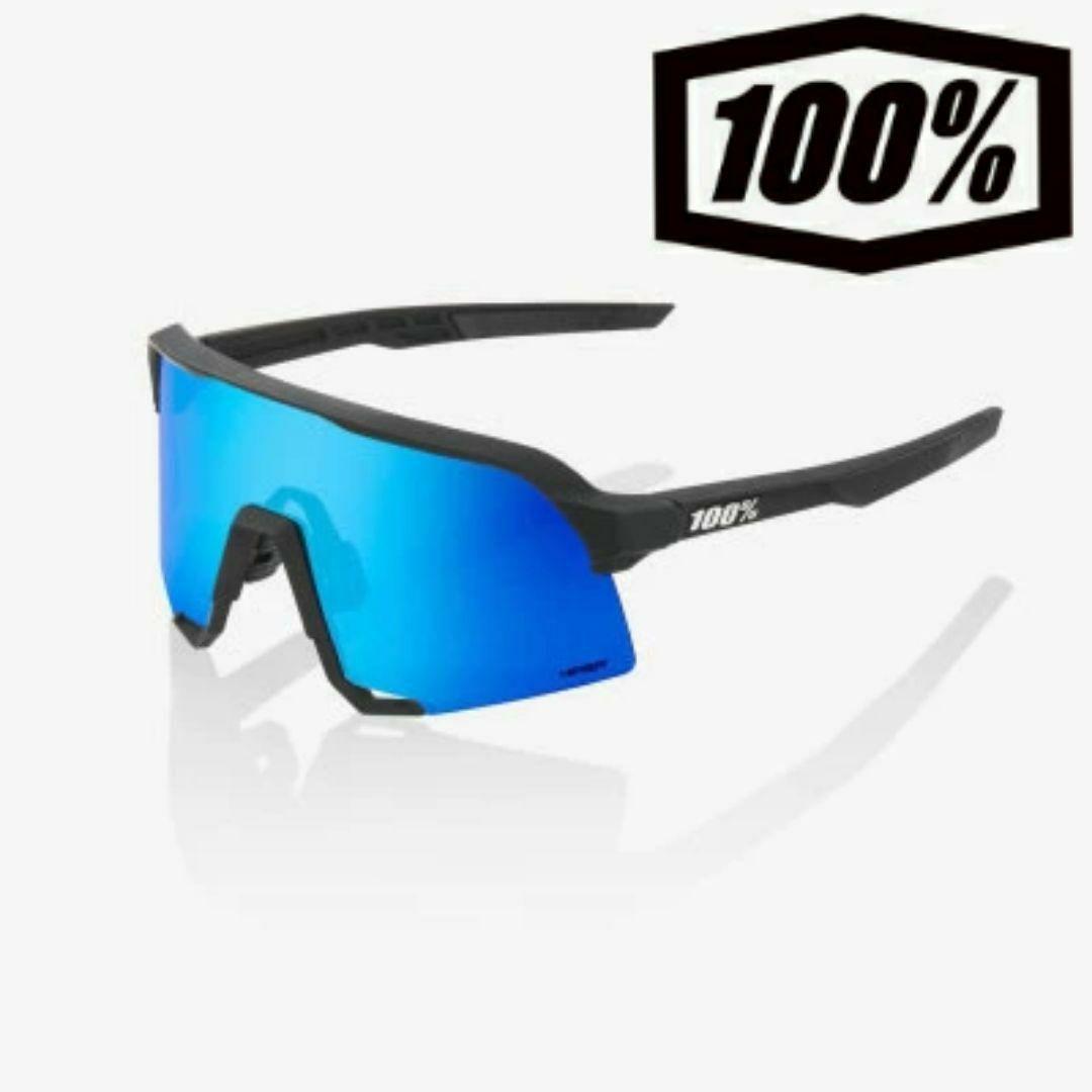 100% S3 ブラック ブルーミラーレンズ ワンハンドレッド サングラス