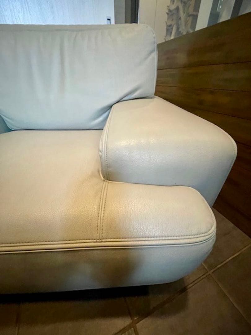 美品□maruniマルニ□ワイドシングルソファー/ラウンジアームソファー