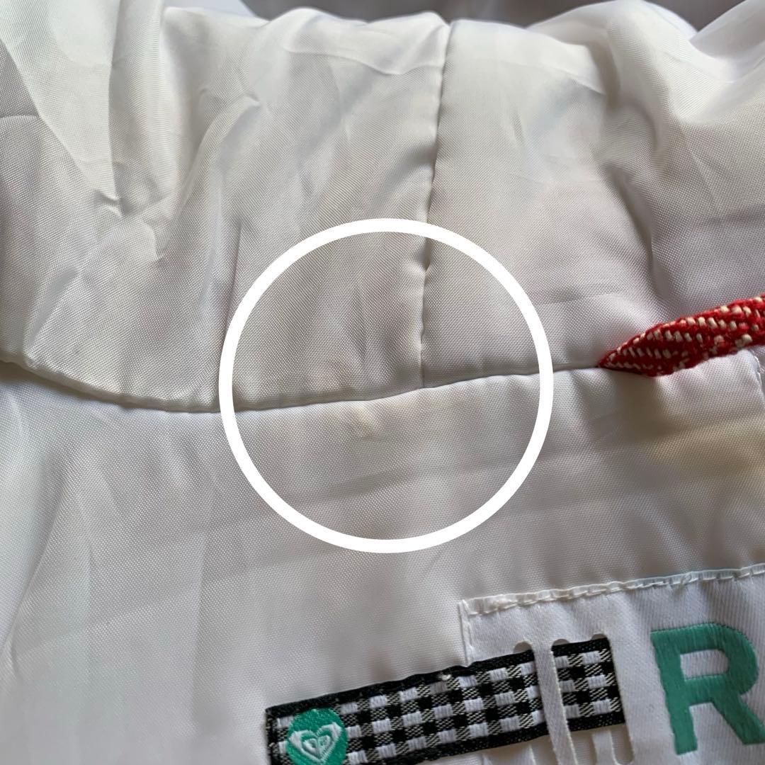 ロキシー 美品スノーウェアMサイズ 赤ツイード風 白ボアフ