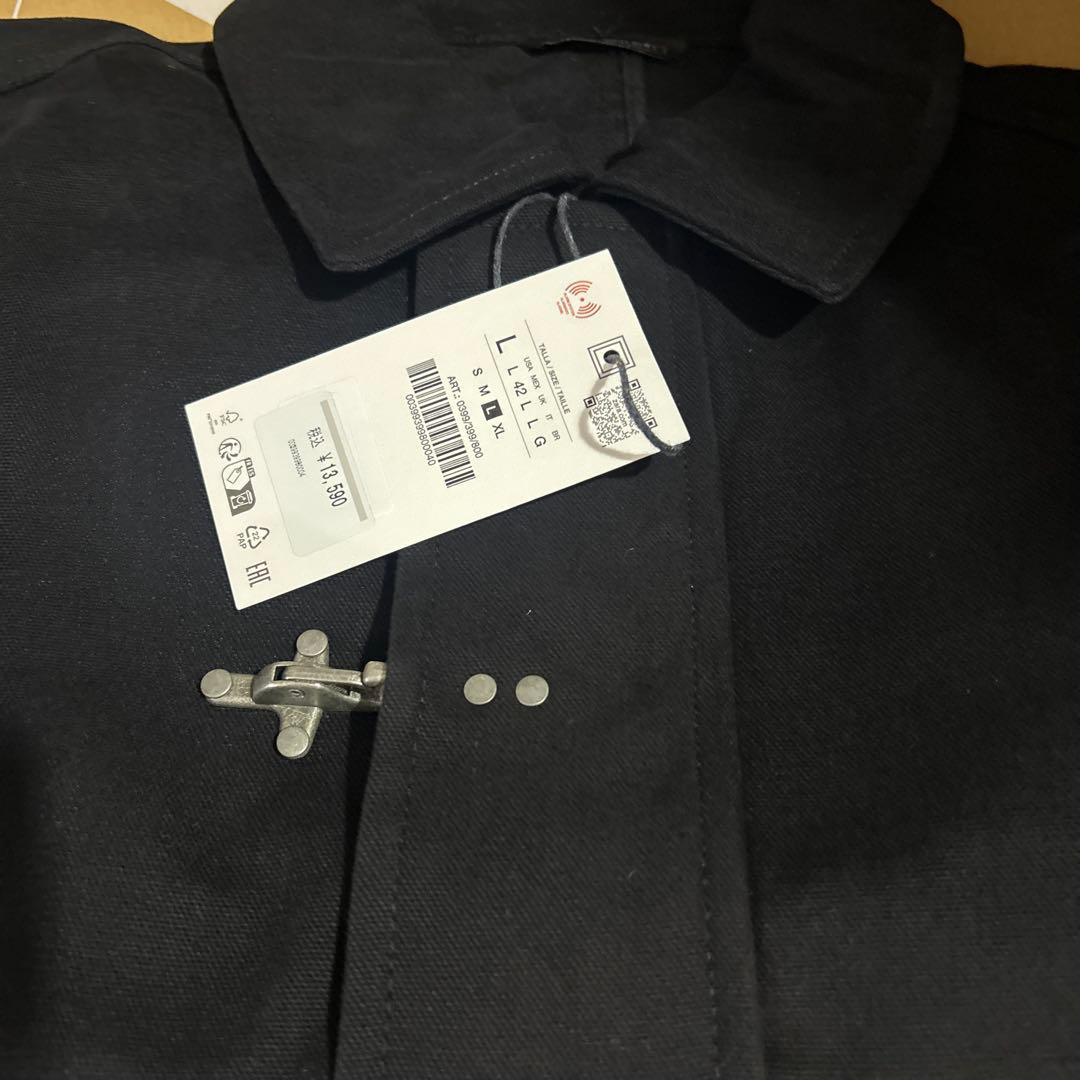 ZARAリラックスフィットトグルボタンジャケット Lサイズ新品タグ付き ブラック