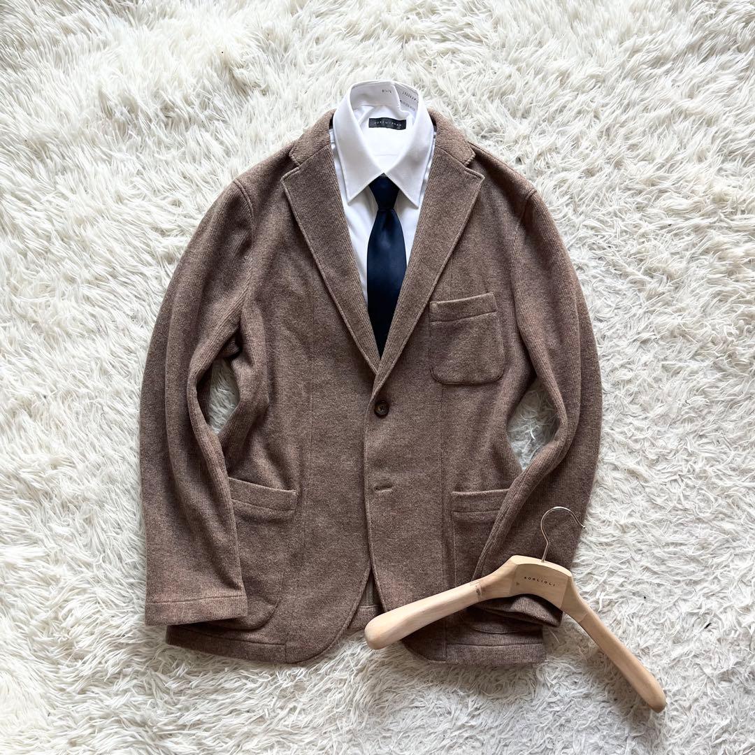 <美品>BOGLIOLI 新ロゴ キャメル コットン ウールジャケット サイズM