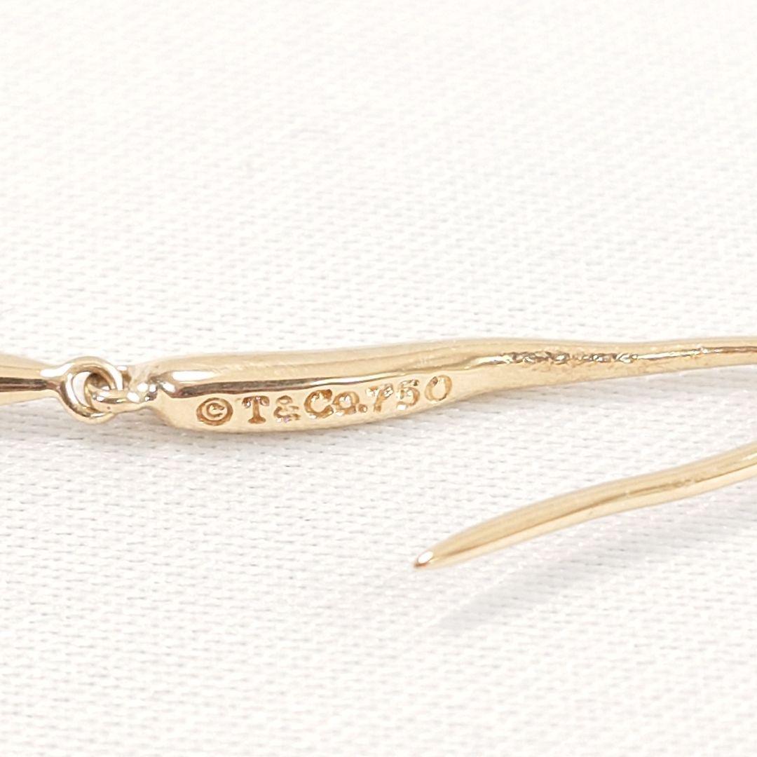 ティファニー K18 フェザー ピアス 片耳用 6680