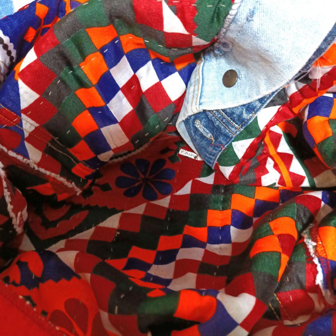 パッチワークデニムジャケット