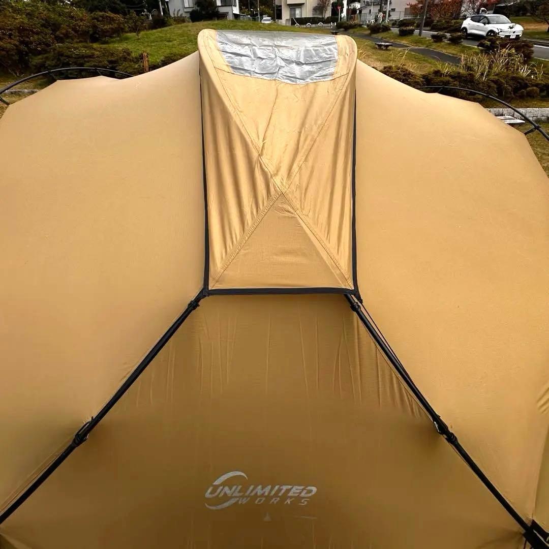 TPUドア付きドームシェルター テントDOKICAMP G2000カーキ(タン)