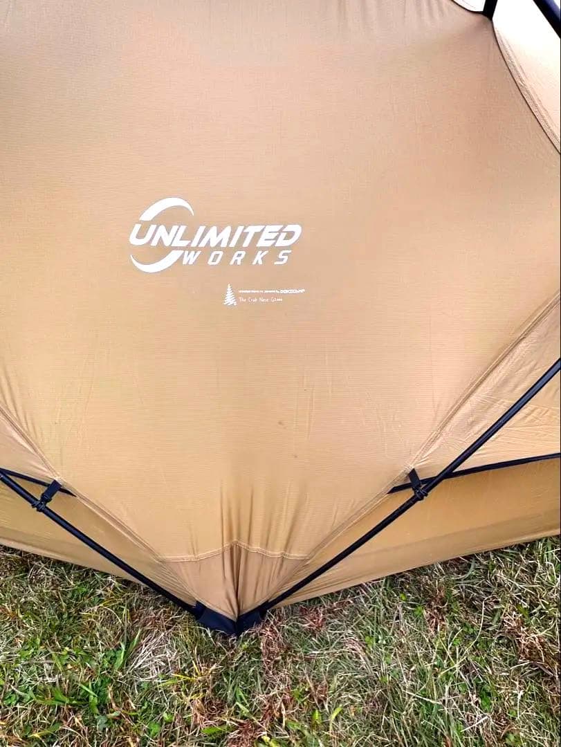 TPUドア付きドームシェルター テントDOKICAMP G2000カーキ(タン)