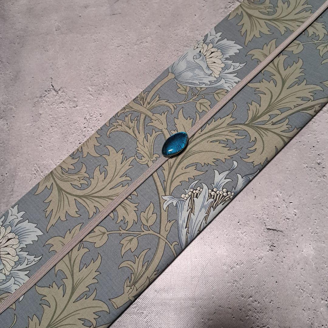 開き名古屋帯 ウィリアムモリス いちご泥棒 インディゴ×アネモネ