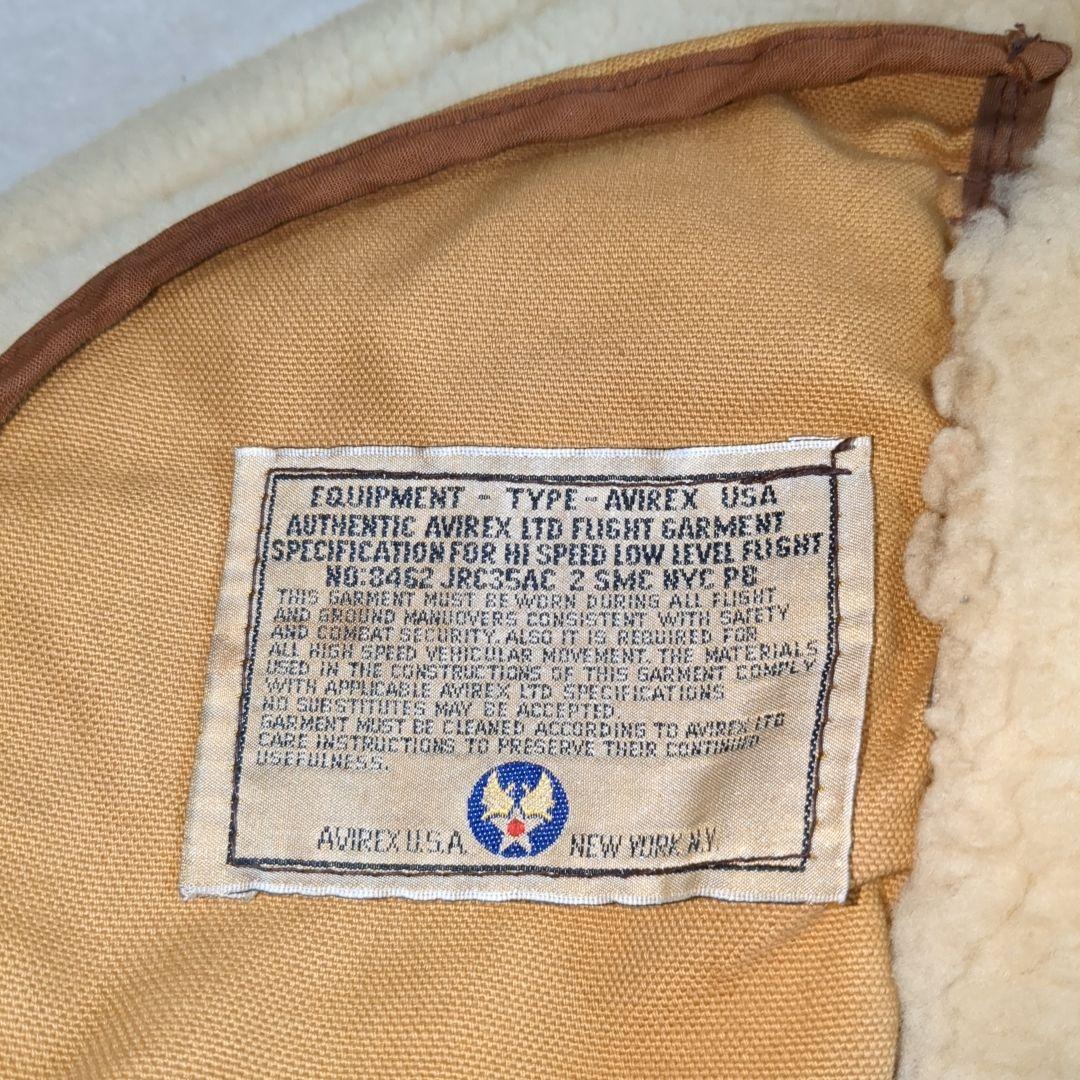 AVIREX B-3 フライトジャケット ムートン 羊革 ブラウン 38サイズ