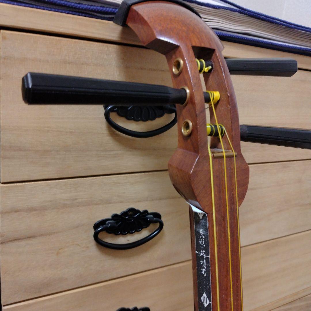 長唄三味線 花梨 細棹 初心者セット 破れなし すぐ練習可