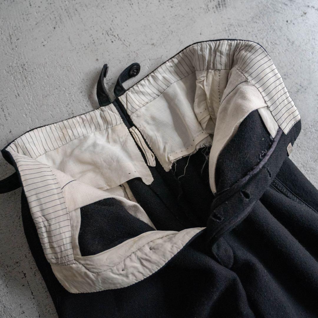 希少 50s 60s vintage ユーロ製 ウール ワイドパンツ サイド刺繍