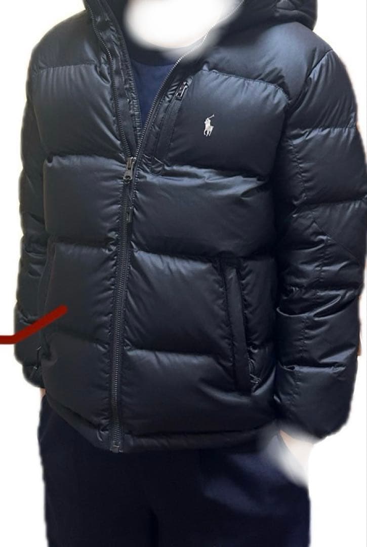 ポロ・ラルフ・ローレン フード付きダウンジャケット ブラック 150センチ