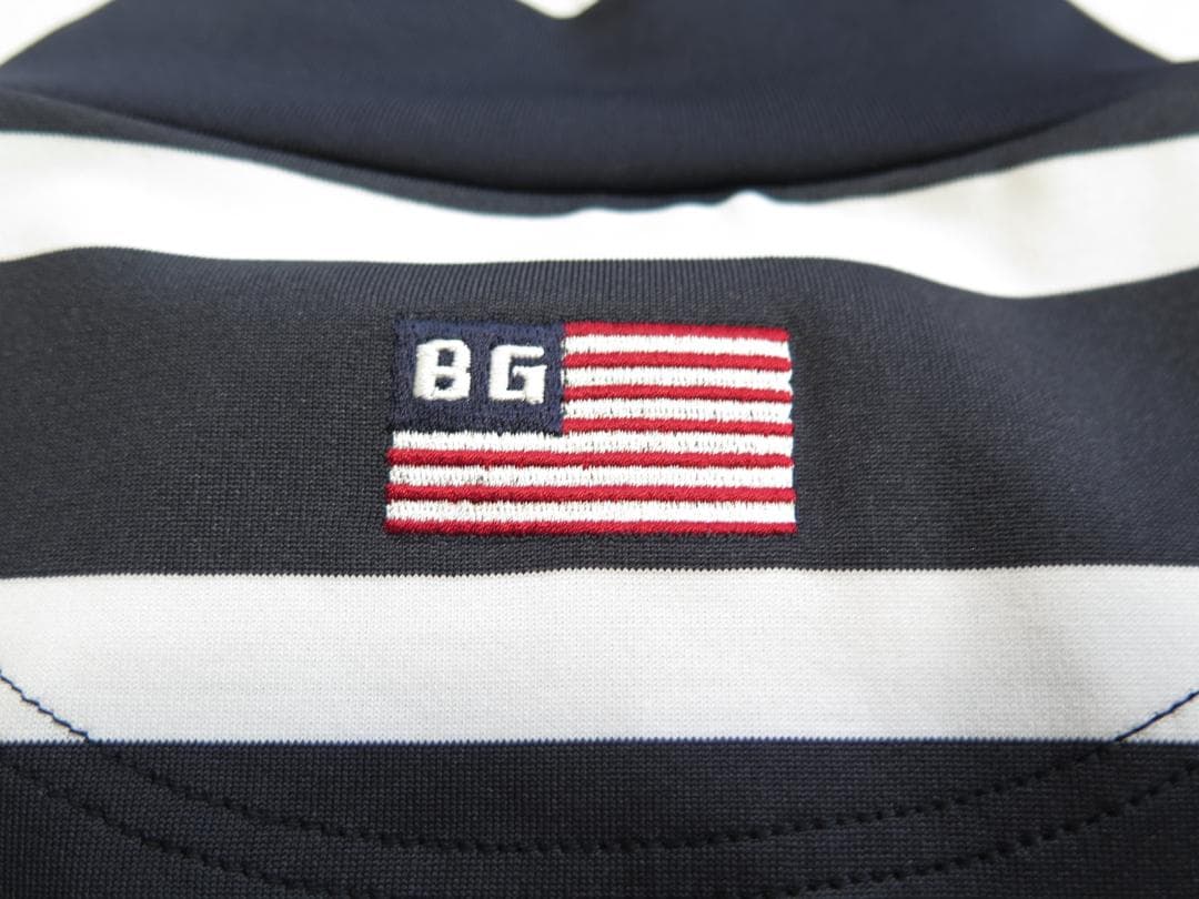 ⓁBRIEFING GOLF ブリーフィングゴルフハイネックボーダー半袖シャツ