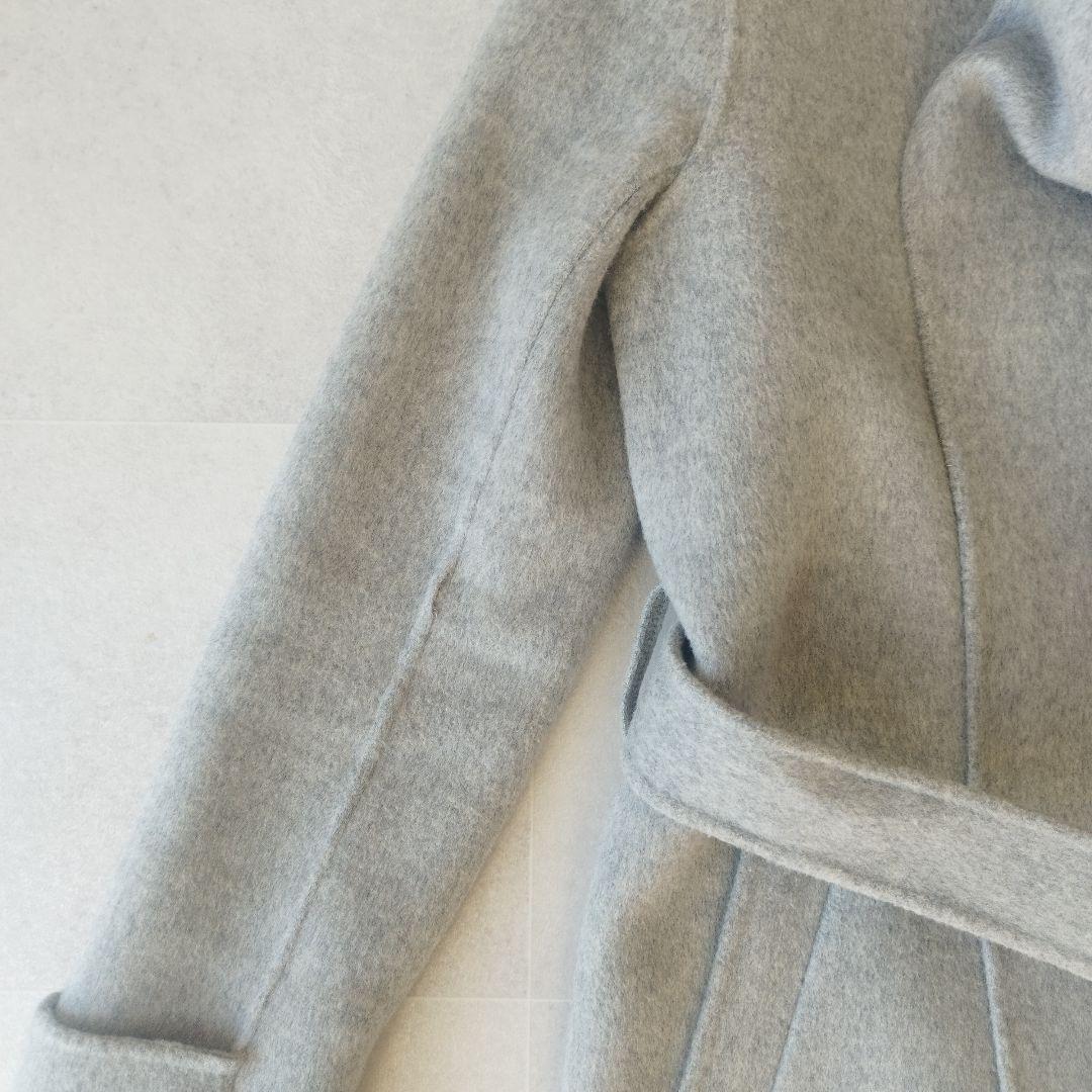 カシミヤブレンド Theory ダブルフェイストレンチコート ロングベルテッド