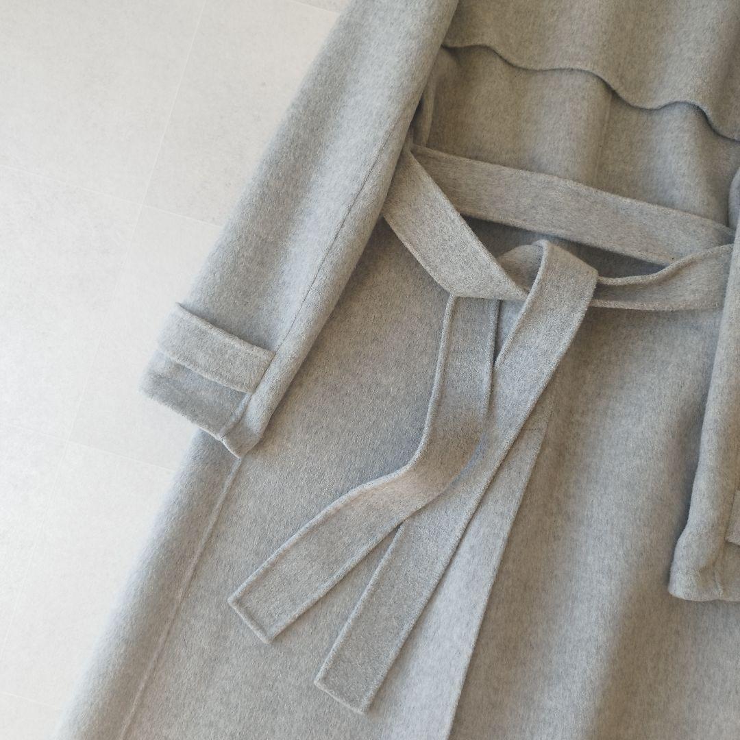 カシミヤブレンド Theory ダブルフェイストレンチコート ロングベルテッド