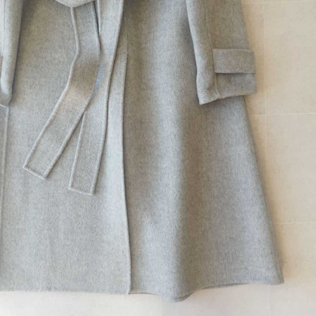 カシミヤブレンド Theory ダブルフェイストレンチコート ロングベルテッド