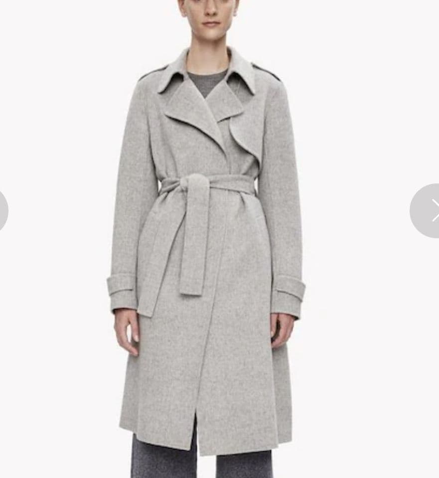 カシミヤブレンド Theory ダブルフェイストレンチコート ロングベルテッド