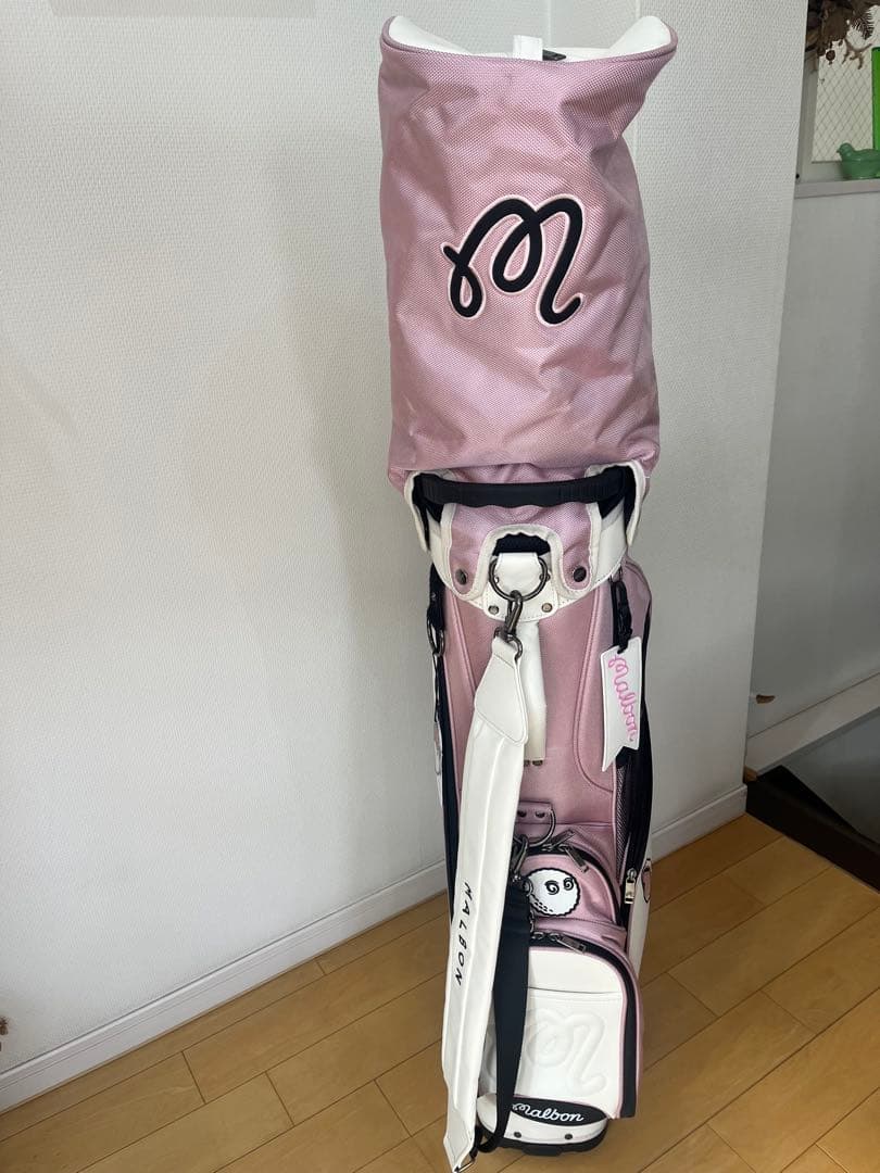 malbon ゴルフバッグ ピンク/ホワイト