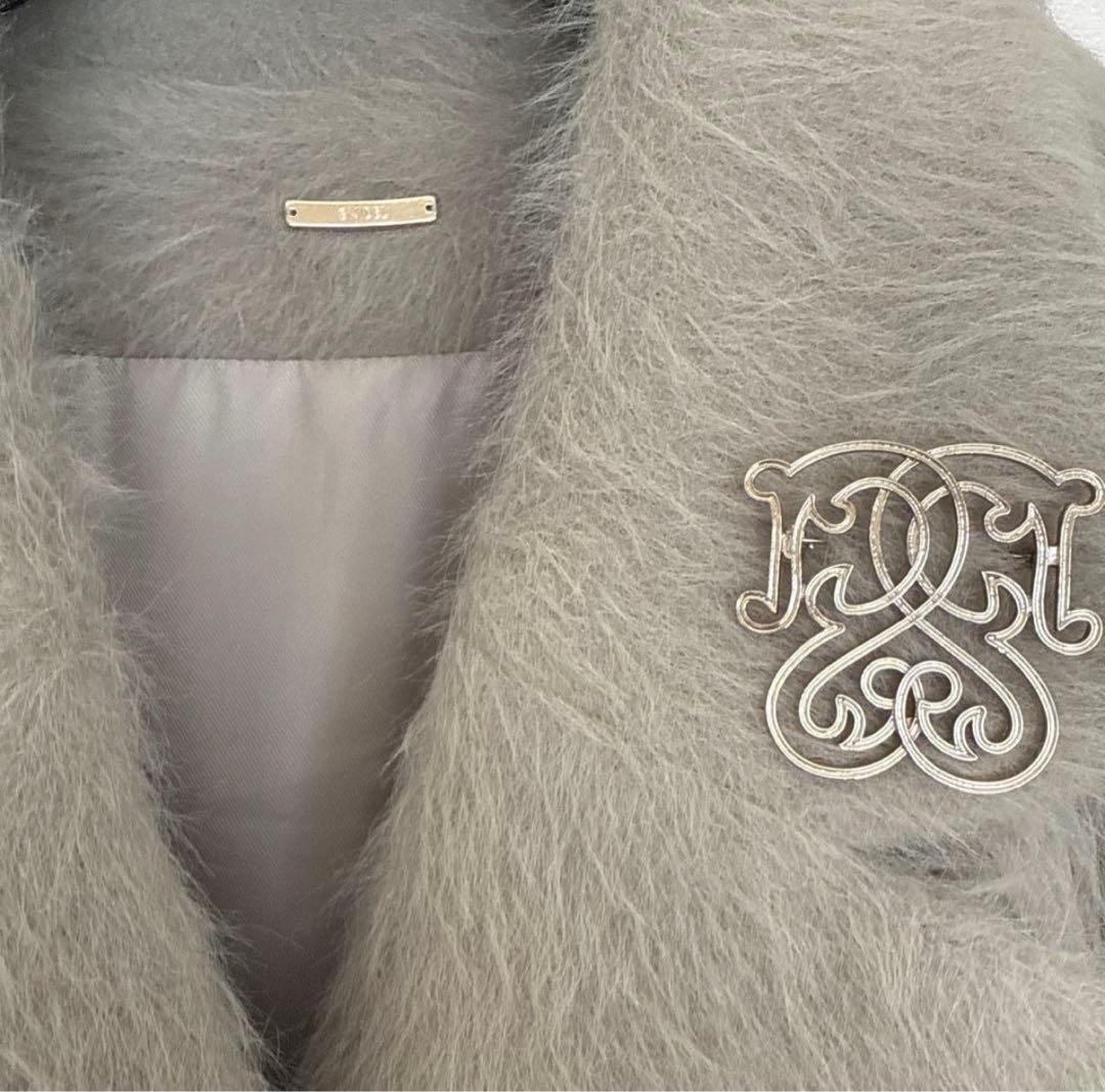 SNIDELシャギーロングコート　オリーブ　スナイデル