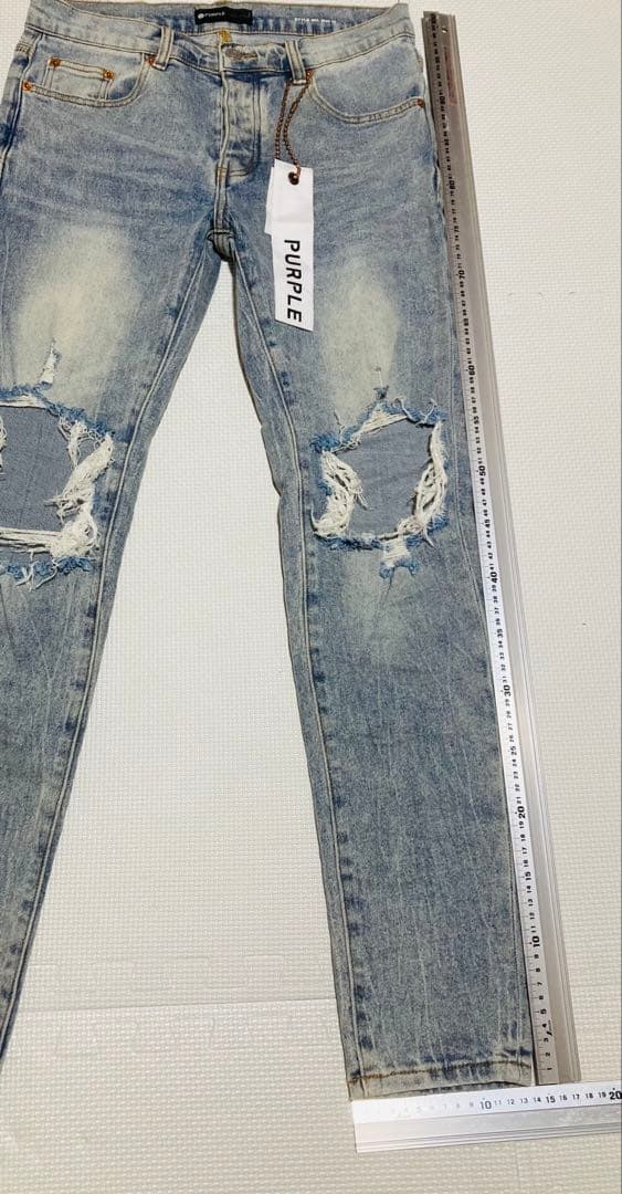 星 purple brand サイズ28 デニムパンツ　ダメージ
