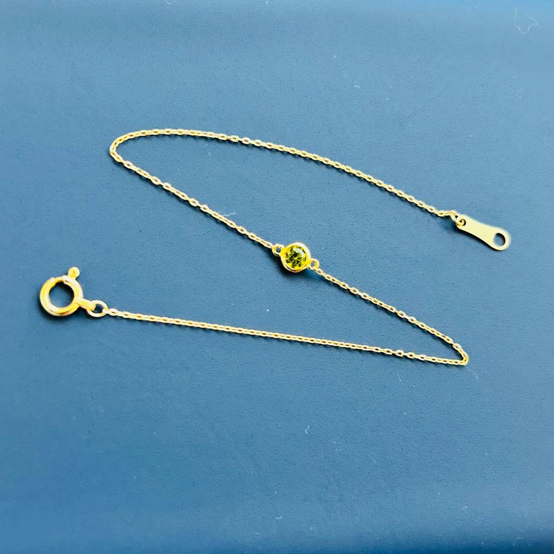 新品　デマントイドガーネット　ブレスレット　k18 18金　ミニ鑑別書あり