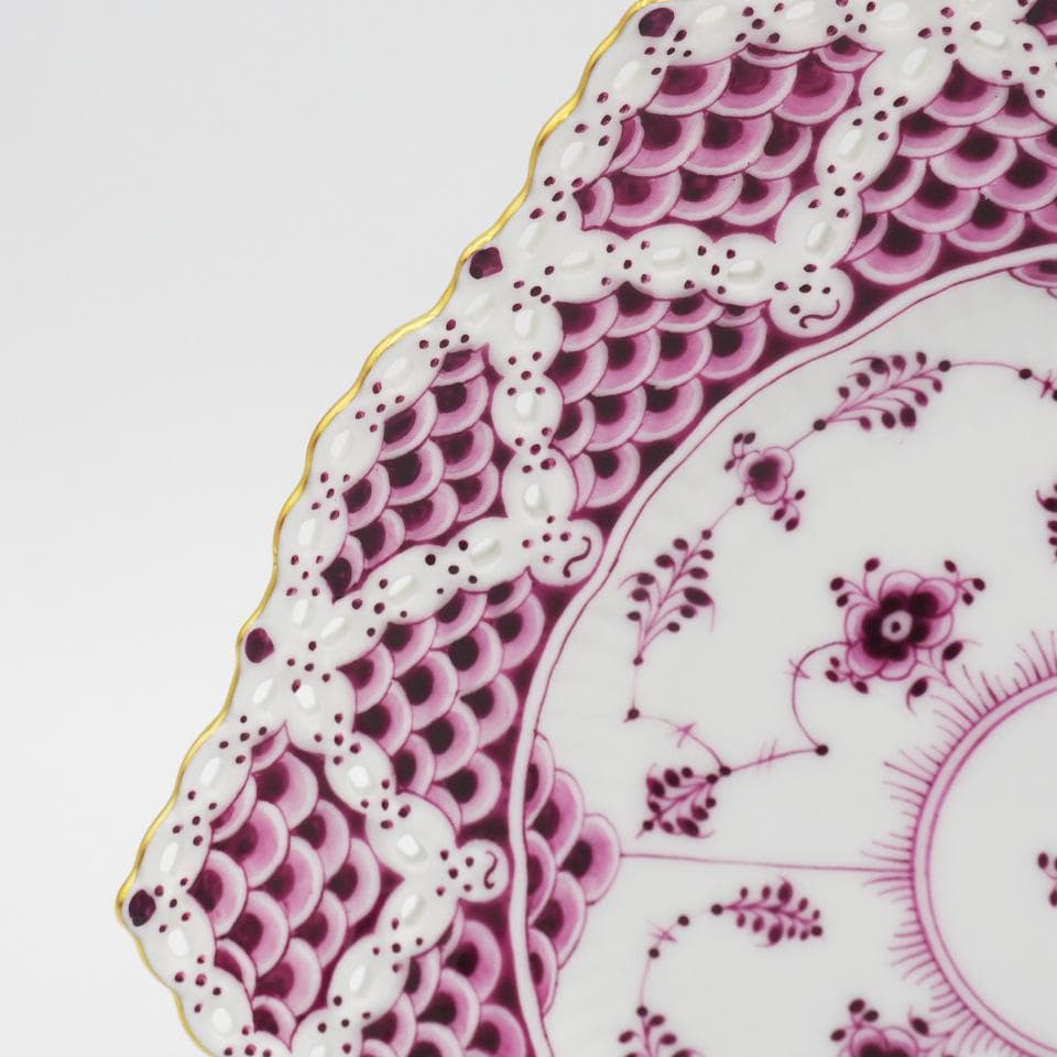 ロイヤルコペンハーゲン バーガンディ ダブルレース プレート 17.5cm #1