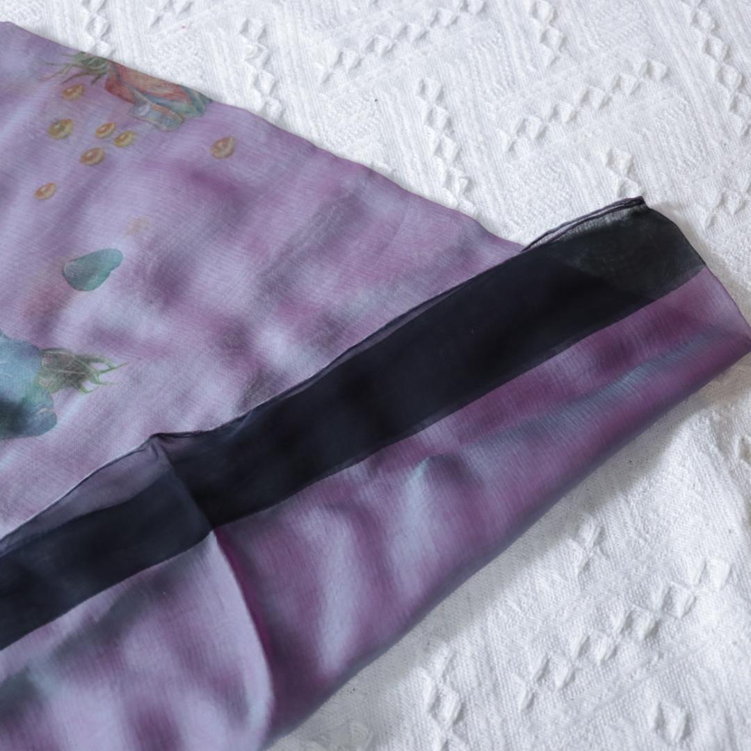 Hermes　エルメス　シルク　モスリン　140　スカーフ　バラ薔薇