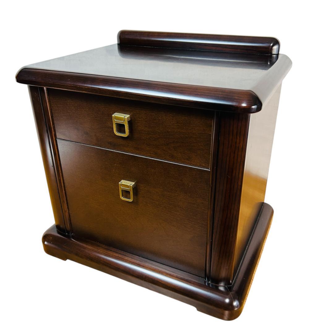 フランスベッド 天然木 ナイトテーブル サイドテーブル 2段チェスト 9800