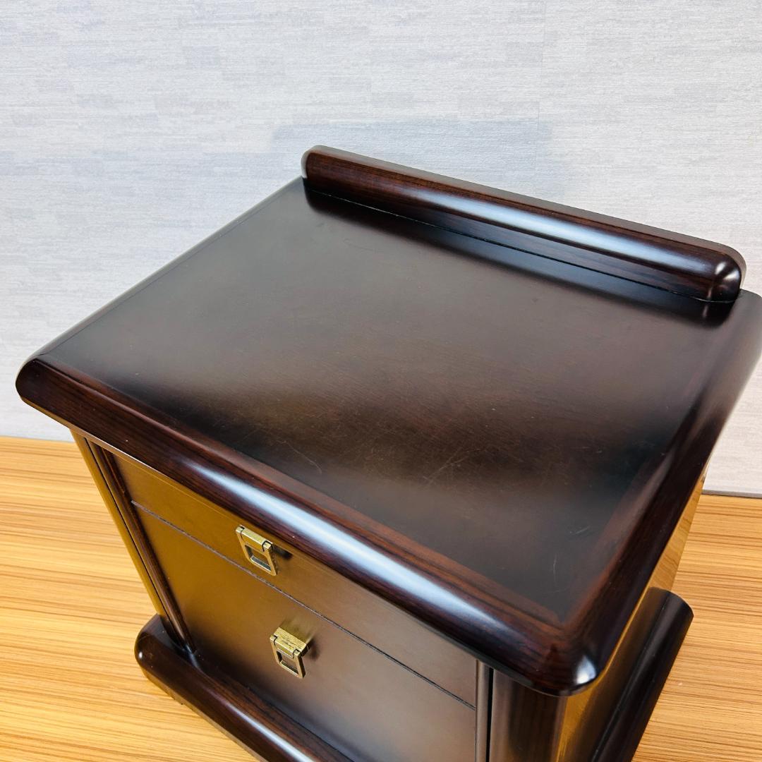 フランスベッド 天然木 ナイトテーブル サイドテーブル 2段チェスト 9800