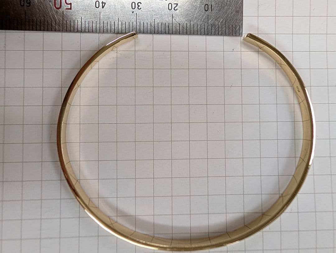 K18 ハンドメイド バングル 12.8g