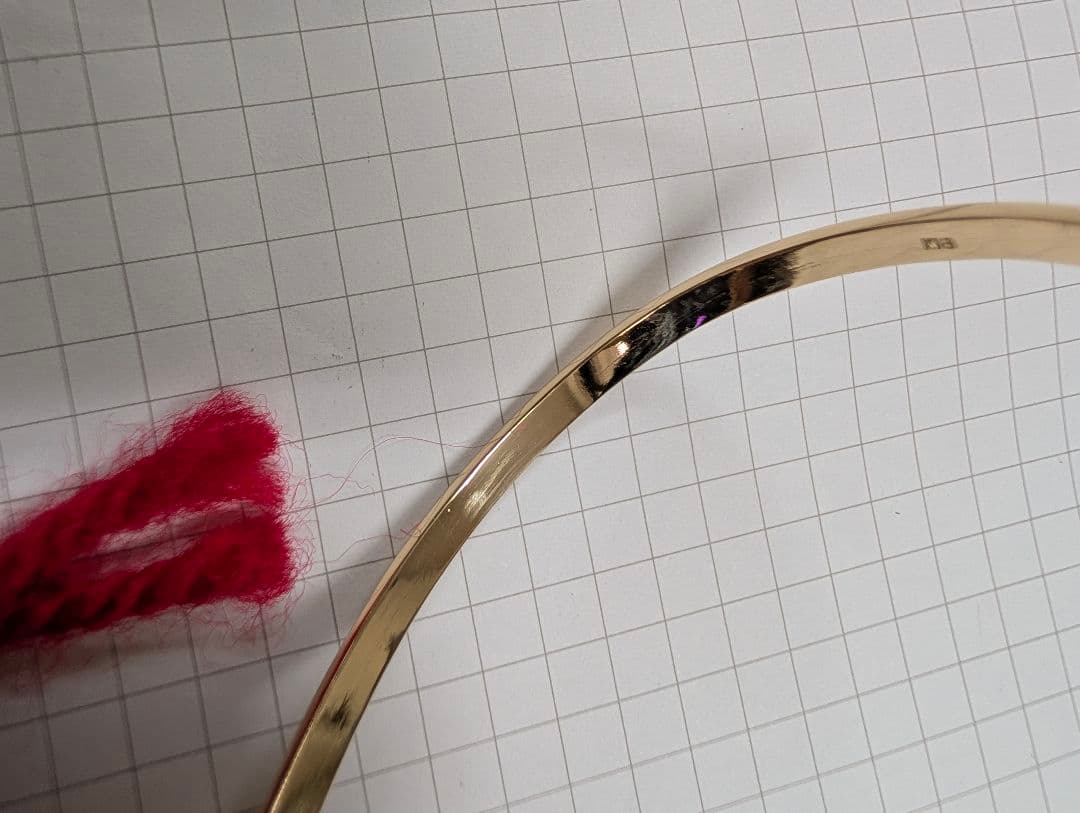 K18 ハンドメイド バングル 12.8g