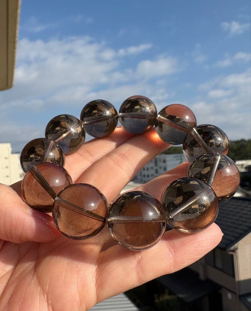 happy様特大シリーズ♡20ミリ♡プルプル　スモーキークォーツ　ブレスレット