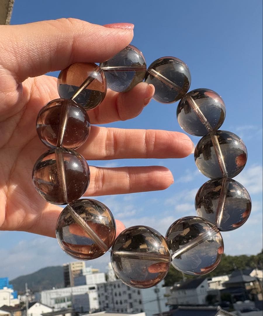 happy様特大シリーズ♡20ミリ♡プルプル　スモーキークォーツ　ブレスレット