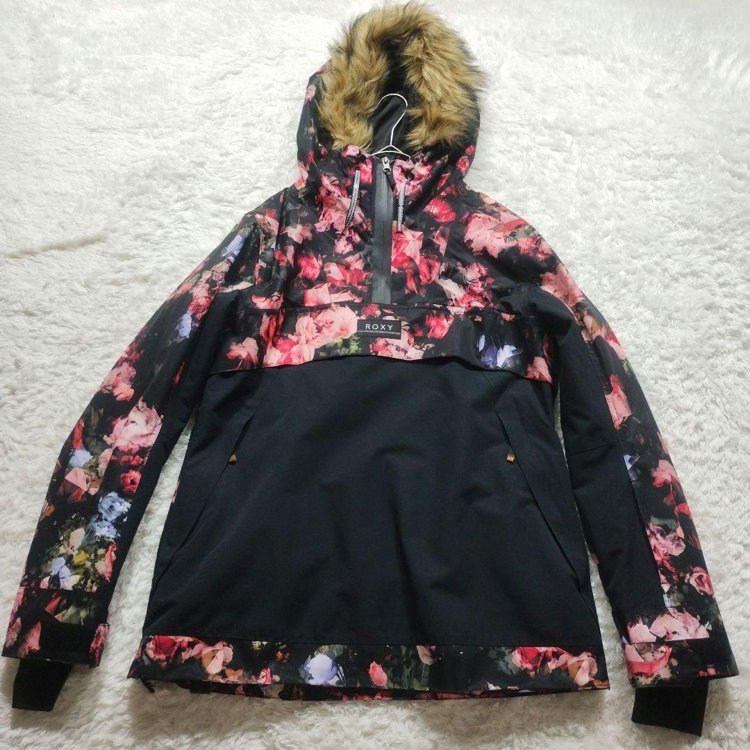 【未使用級】ROXY　スノーボードウェア　スキー　薔薇　ウィンタースポーツ　黒