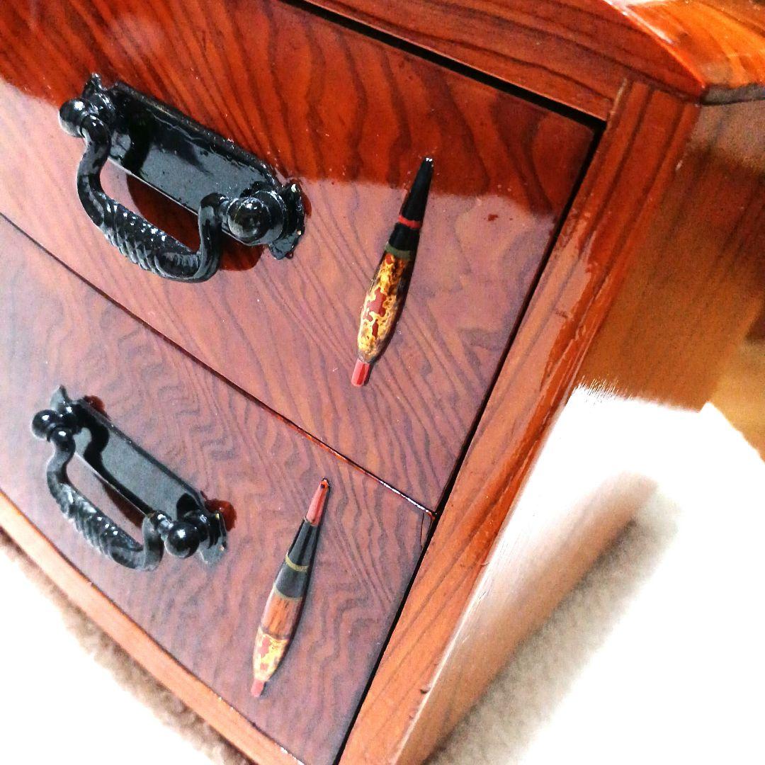 銘木 タナゴ小道具箱 極小箪笥 小物入 タナゴ竿 ハエ竿 渓流竿 和竿