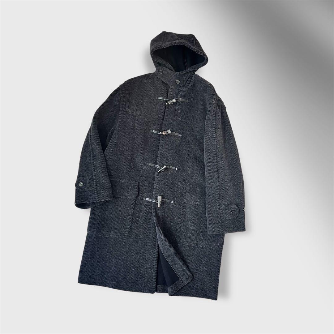 美品 グローバーオール キングストン ヘリンボーン ダッフルコート L グレー