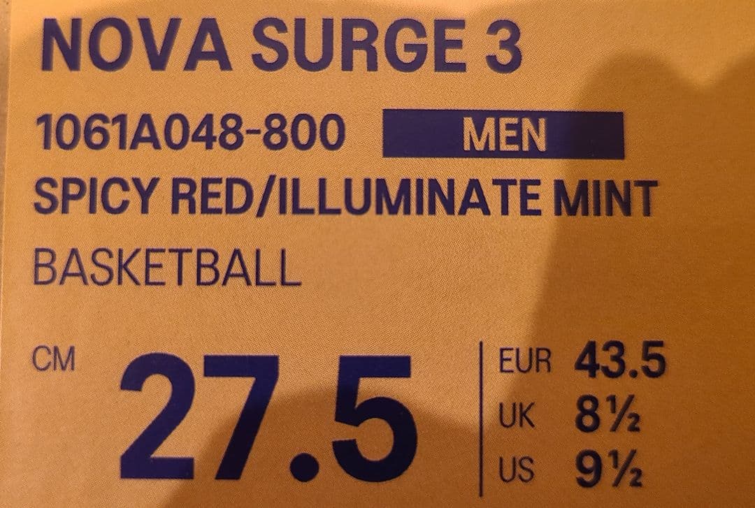 asics NOVA SURGE3(オレンジ)27.5cm