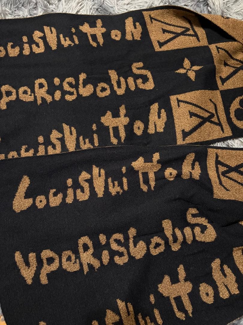 Louis Vuitton ロゴマフラー ブラウン/ブラック