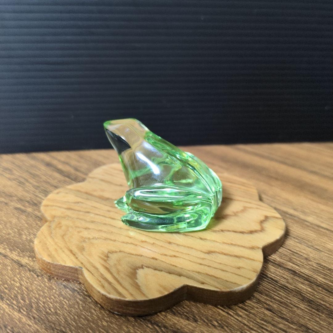 Baccarat バカラ 蛙 グリーンカエルフィギュリンクリスタル オブジェ