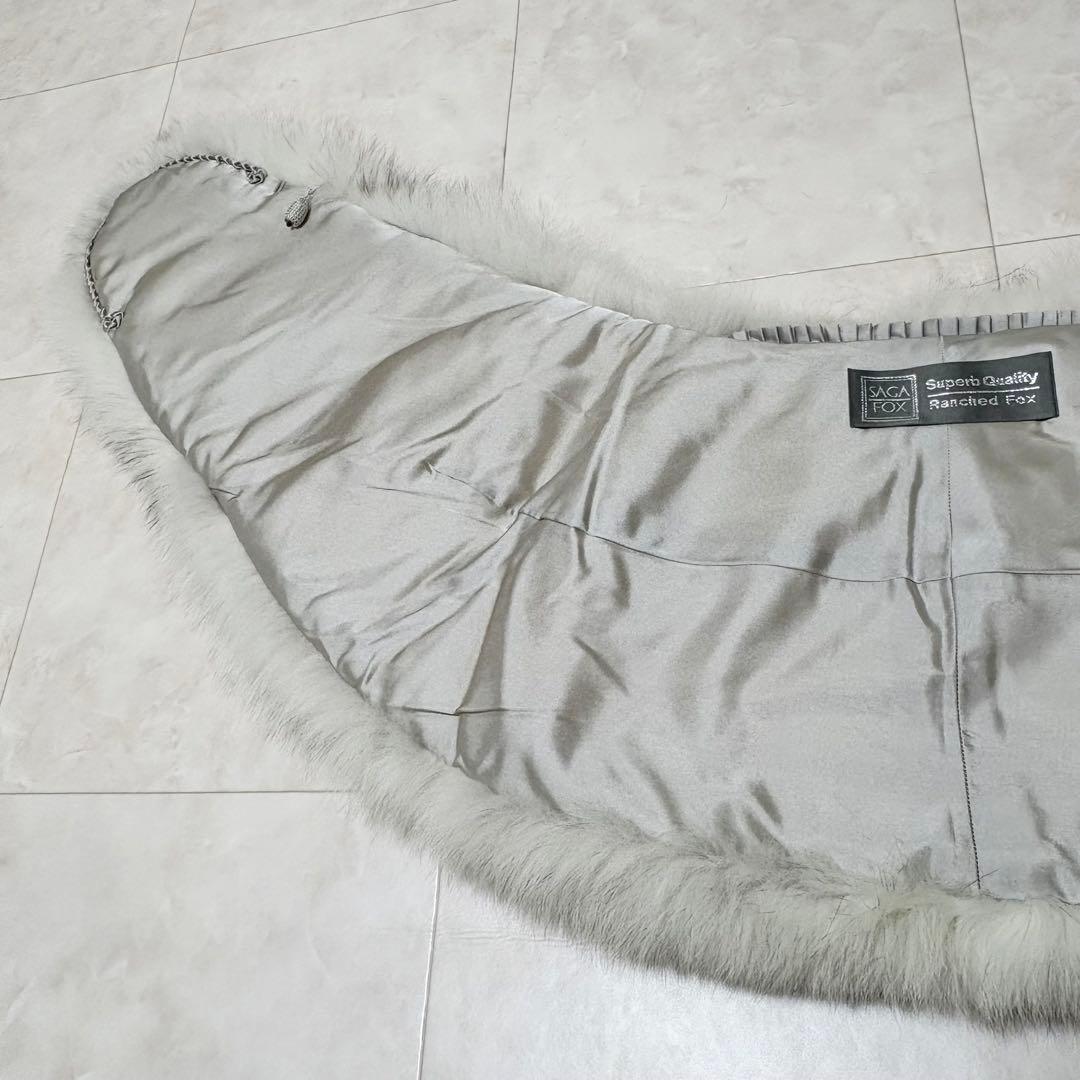 【美品】大判 サガフォックス ブルーフォックス ショール