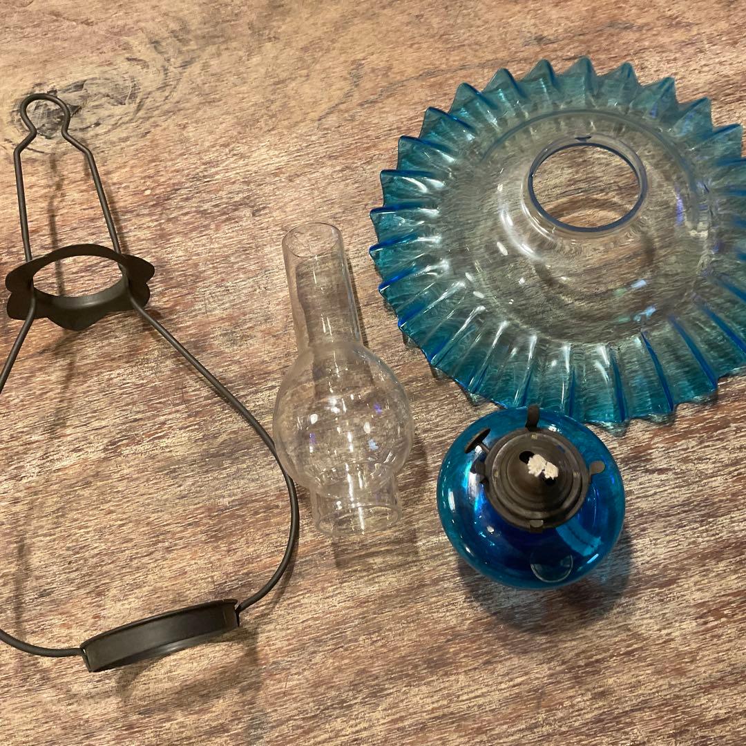 北一硝子 オイルランプ アンティーク 吊りランプ 現状渡し