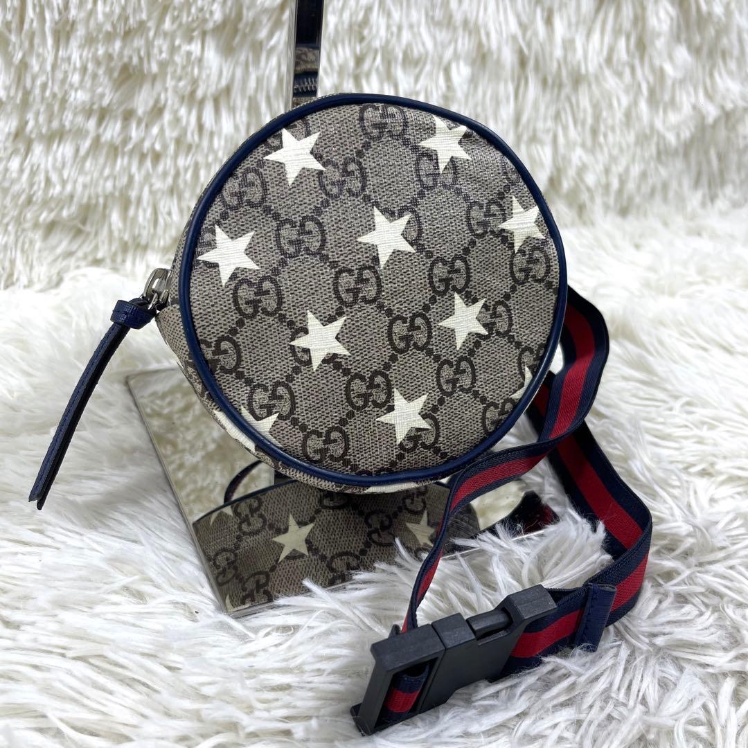 未使用級‼️ GUCCI ウエストバッグ シェリーライン　GG柄　スター　PVC