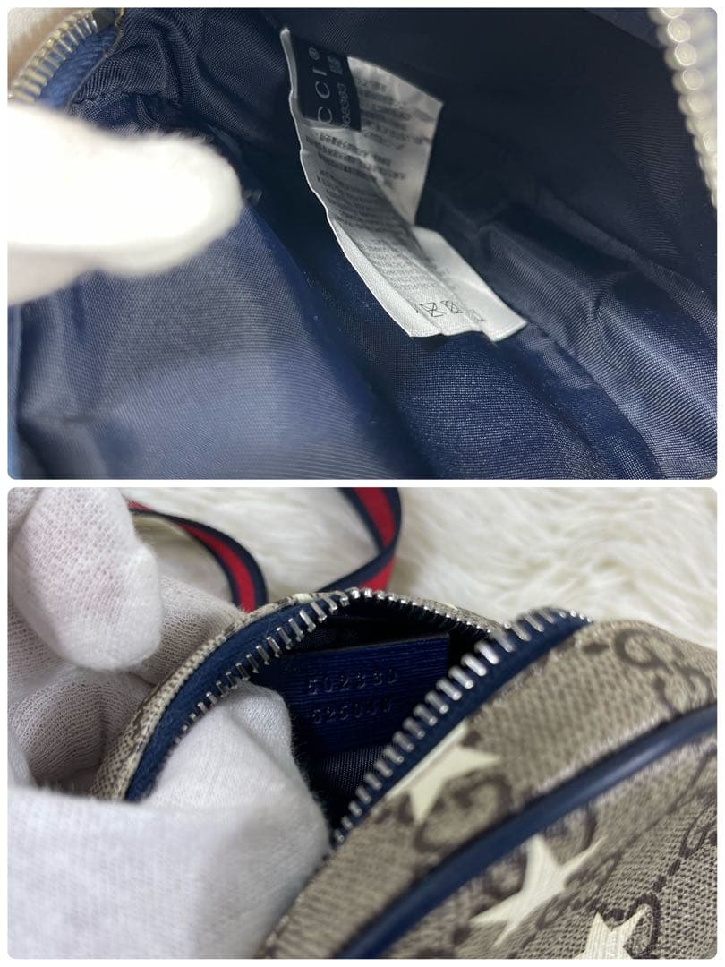 未使用級‼️ GUCCI ウエストバッグ シェリーライン　GG柄　スター　PVC