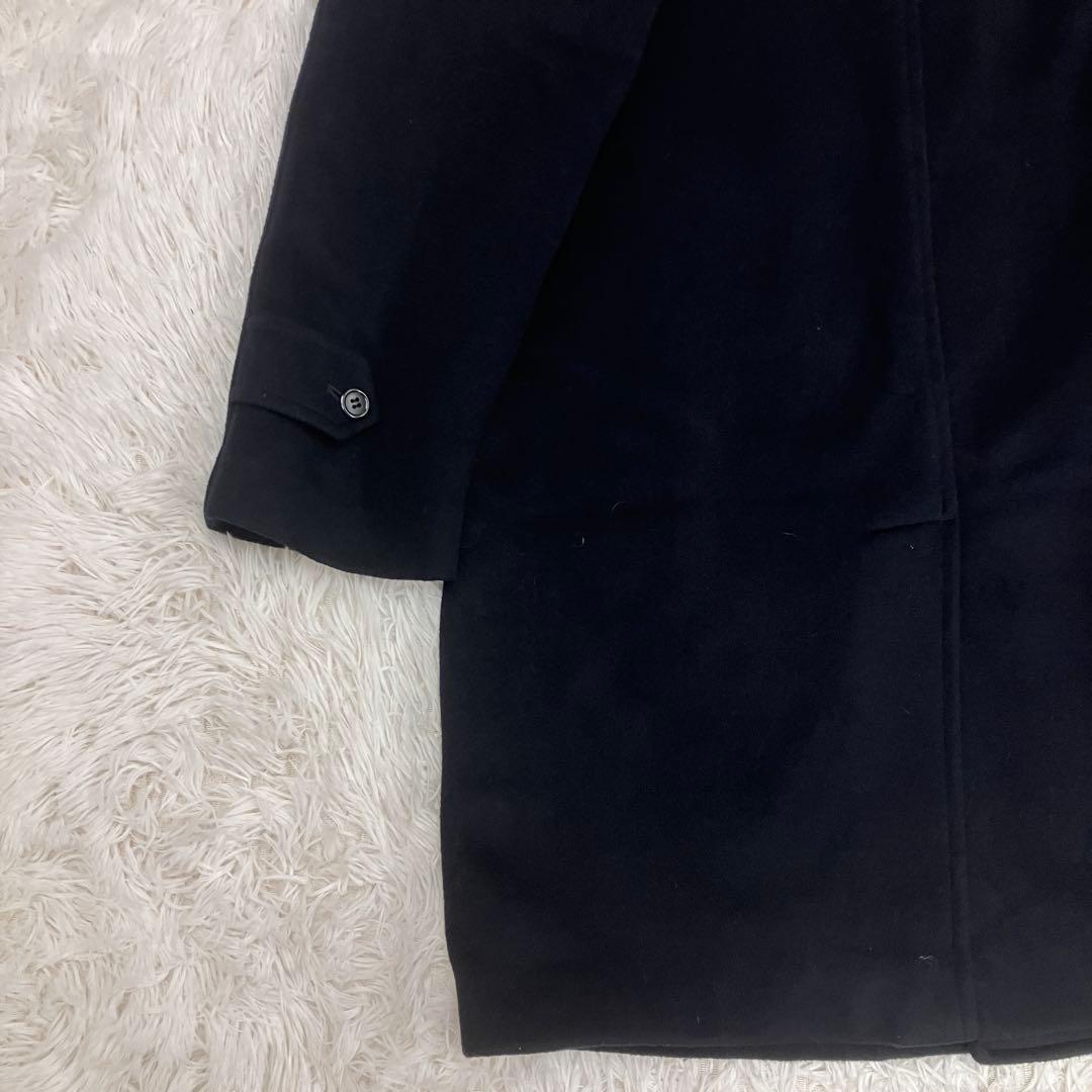 ニューヨーカー カシミヤ ウール ステンカラー バルマカーン コート ネイビー