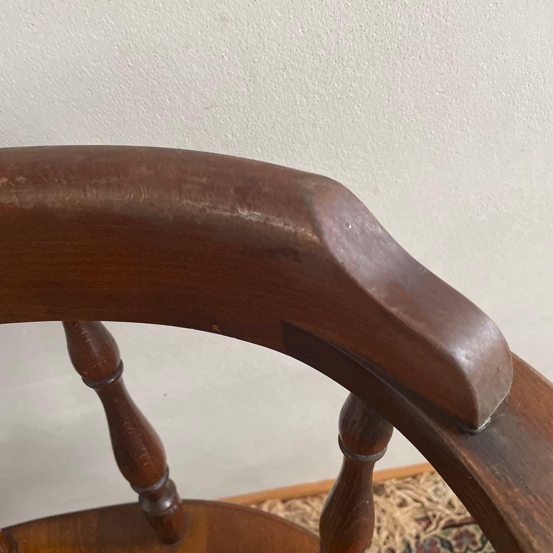 ④飛騨産業　キツツキマーク　ウィンザーアームチェア　アンティーク　ヴィンテージ