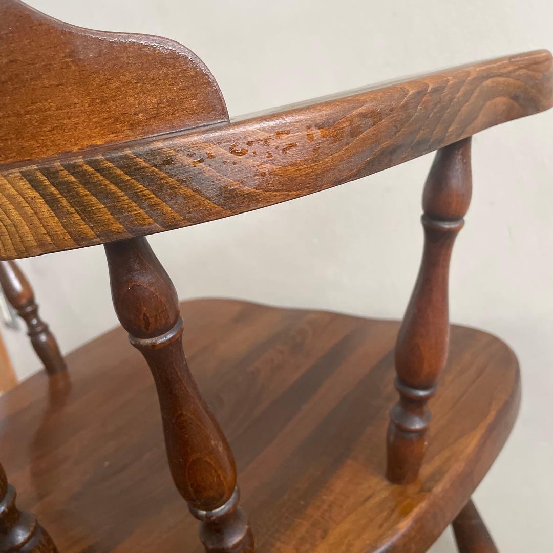 ④飛騨産業　キツツキマーク　ウィンザーアームチェア　アンティーク　ヴィンテージ