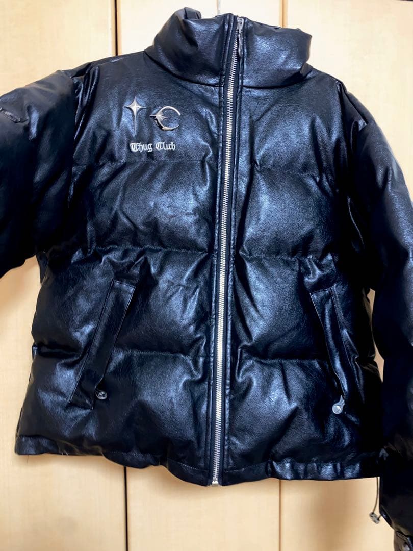 thug club Leather Puffer Jacket ダウンジャケット