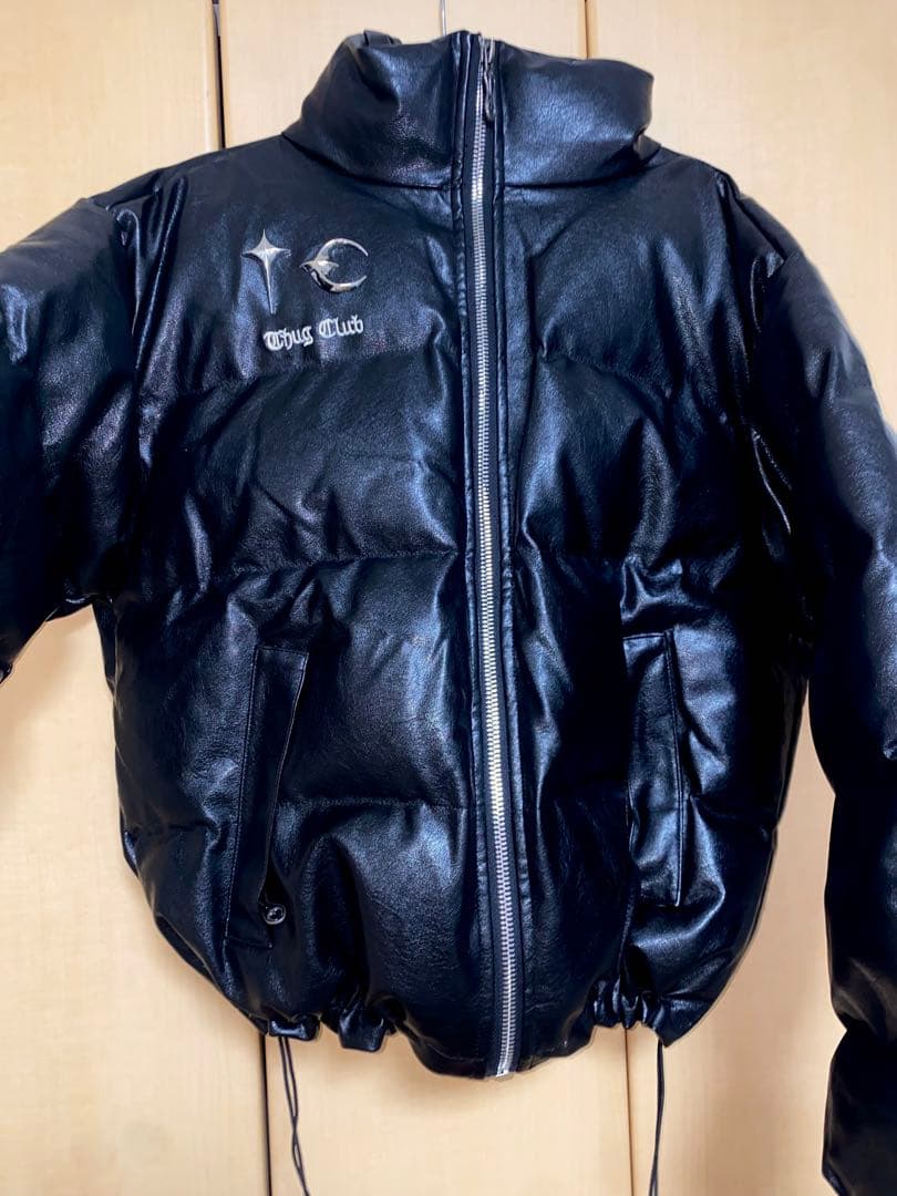 thug club Leather Puffer Jacket ダウンジャケット