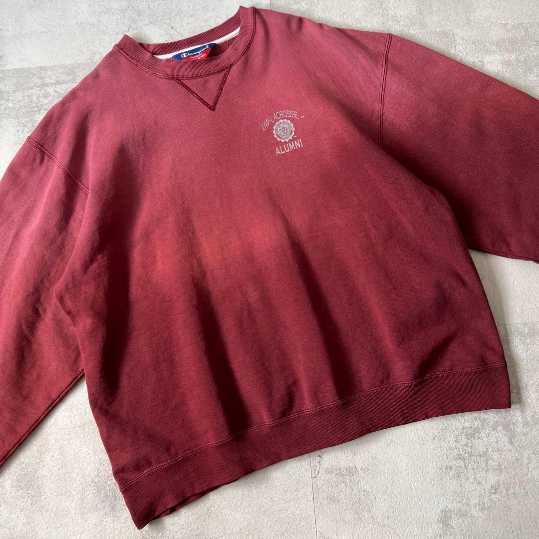 S*p様 BoroSweat　鬼フェード　ボロ スウェット　褪色 臙脂色　　ヘビ